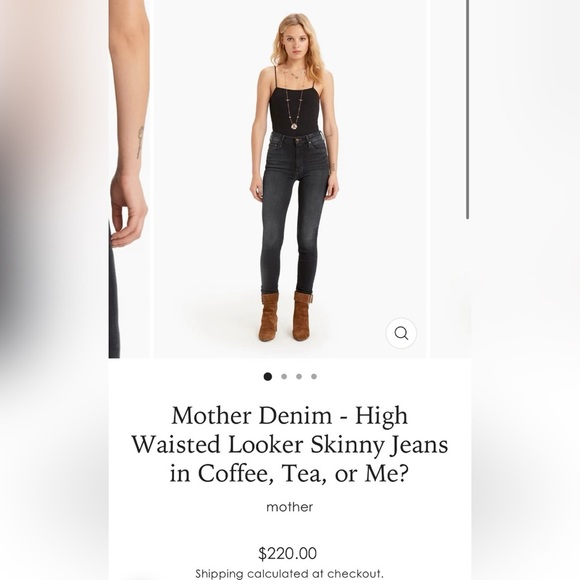 Mother Denim High waisted Looker Skinny Jeans Coffee, Tea, or Me? Size 27 $220 - Picture 1 of 7